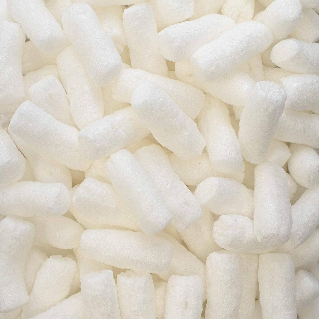 1 Cu Ft White Bio Tube Recycled Anti Static Packing Peanuts Popcorn Tube Shape Loose Fill | Magicwater Supply