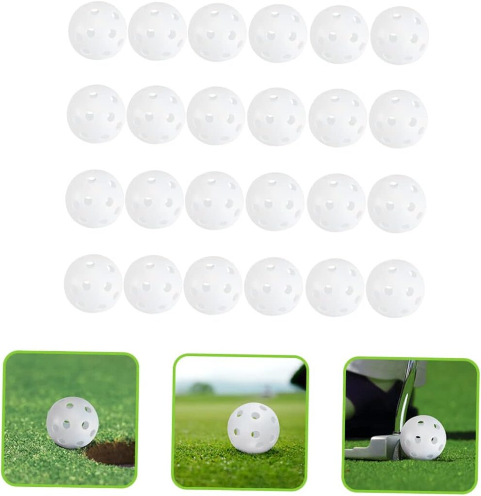 Anneome 50pcs Golf Ball Indoor Training Porous Biodegradable Golf Balls Indoor Golf Indoor Golf Balls Plastic Golf Balls Training Golfs Balls for Outdoor Balls for Golfing Training Outdoor