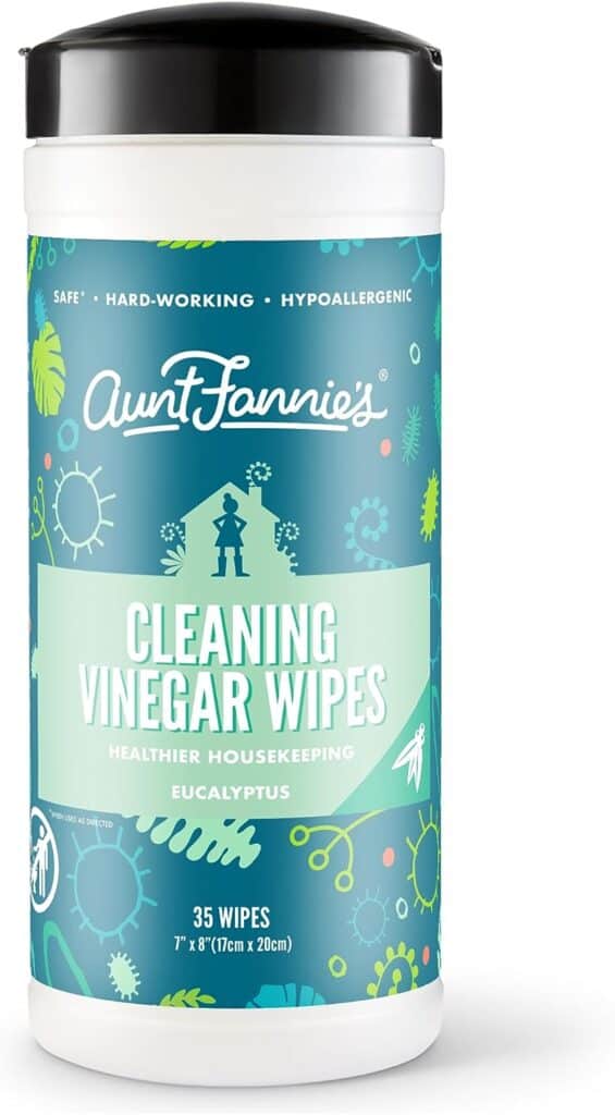 Aunt Fannies Vinegar Cleaning Wipes, 35 Count (Eucalyptus, Single Pack)