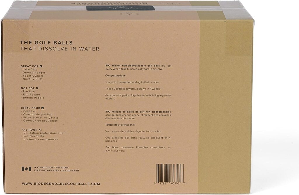 Biodegradable Golf Balls | Water-Soluble Golf Ball | Golf Balls That Dissolve in Water