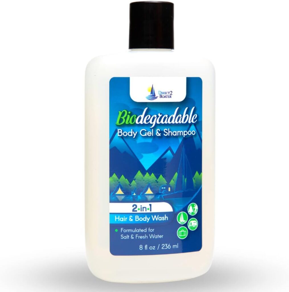 Biodegradable Shampoo  Body Wash Organic 8 oz Bottle Soap - 2-in-1 Hair  Body Wash, For Fresh  Salt Water, No Dies or Fragrances - Organic Body Wash - Travel Size Body Wash, Travel Shampoo