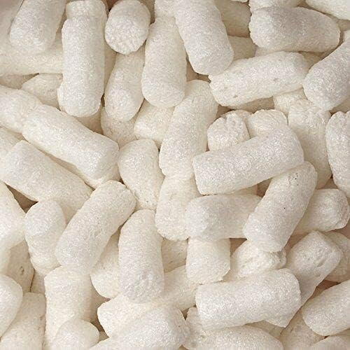 Generic BIODEGRADABLE MADE OF VEGETABLE STARCH 3 cu. ft. (22.5 Gallons) 3 CUBIC feet Packing Peanuts Popcorn MADE IN USA GENERIC biodegradbale