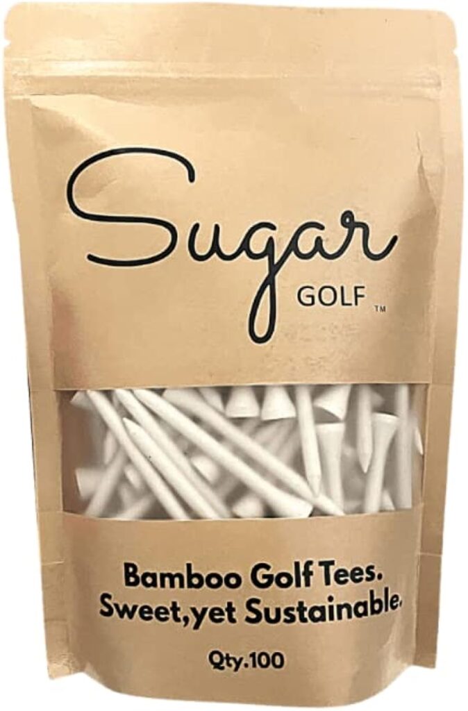 Sugar Golf | Biodegradable Bamboo Golf Tees | Pack of 100 | White : Sports  Outdoors