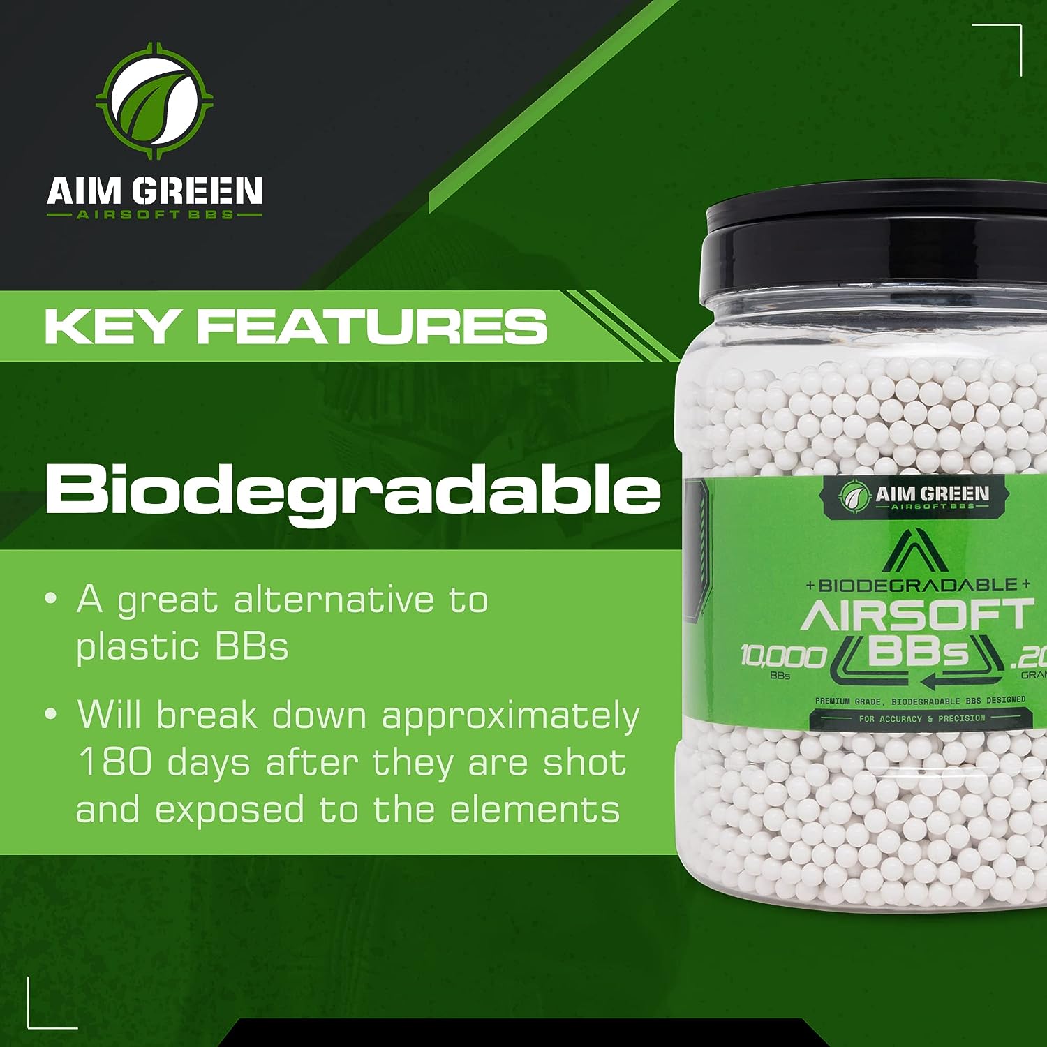 Aim Green Biodegradable Airsoft BBS Review