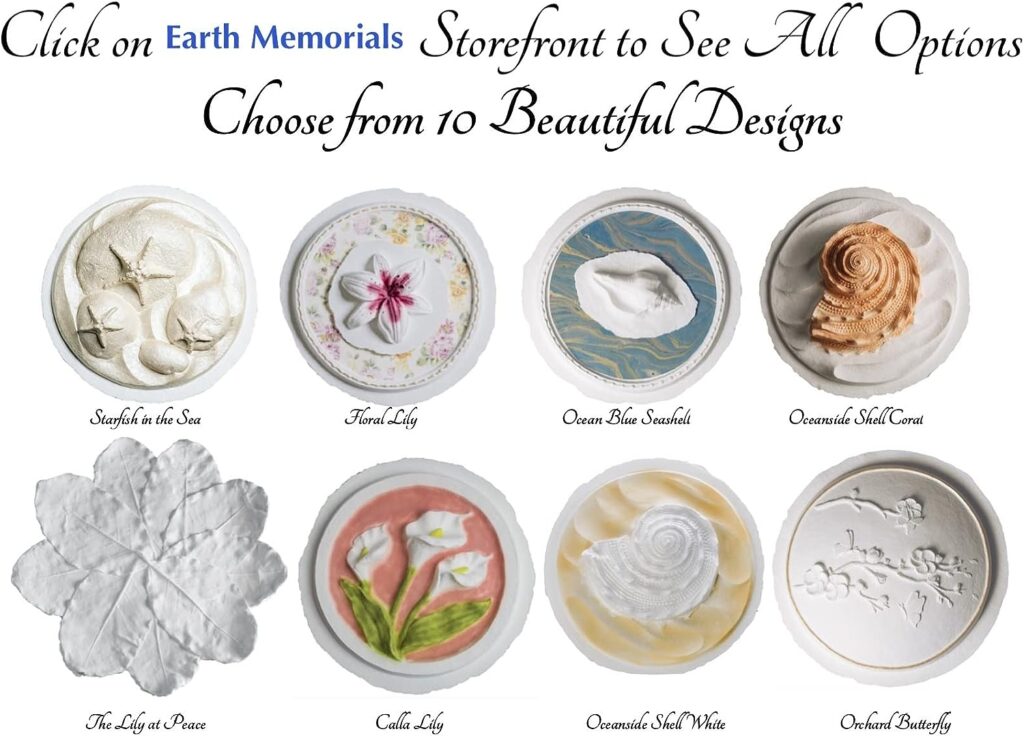 Earth Memorials The Favorite Place® Burial Biodegradable Urn for Human Ashes, (Small Shell Urn Box), Water Burial Urn, Urn for Cremation, Cremation Urn, (Shell on Metallic White Swirl Paper) R-203