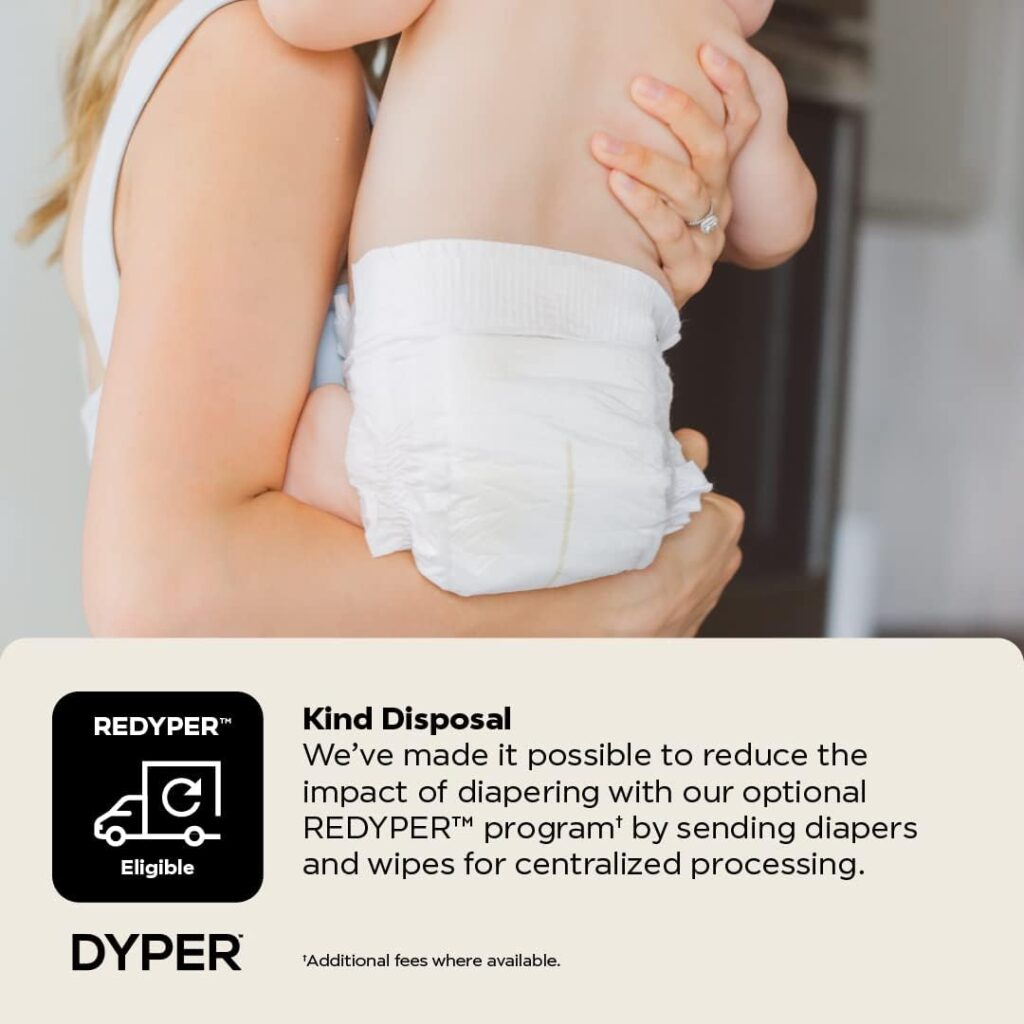 DYPER Viscose from Bamboo Baby Diapers Size 5 + Wipes | Honest Ingredients | Cloth Alternative | Day  Overnight | Made with Plant-Based* Materials | Hypoallergenic