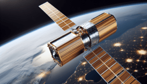 Wooden satellite mockup