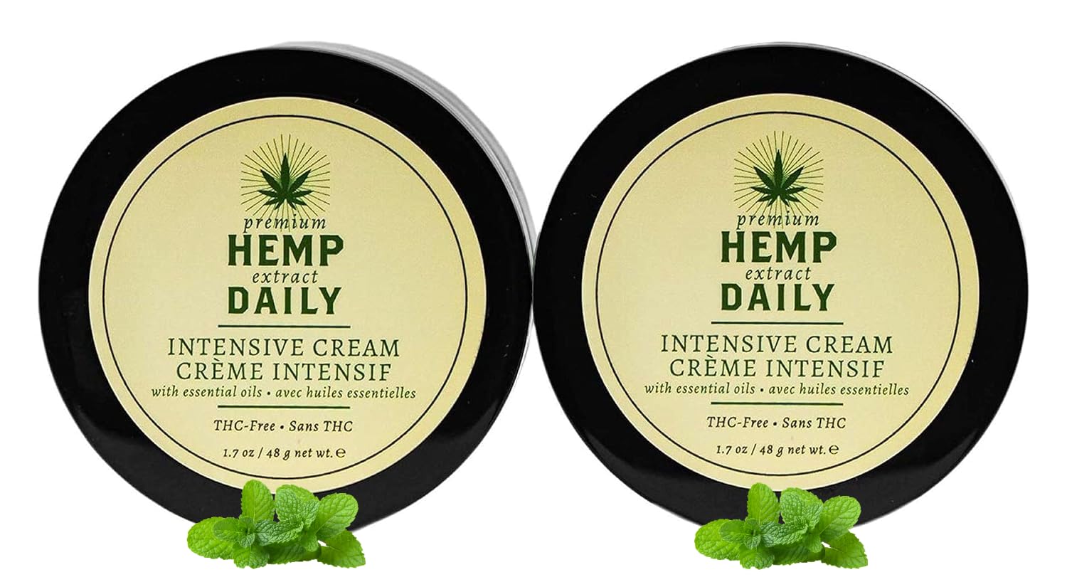 Earthly Body Intensive Cream - Topical Muscle, Knees, Joints, Back, Neck and Shoulder Rub - Organic Ingredients - 1.7 Ounces (Classic Mint, Single)